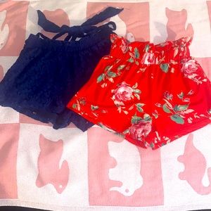 2 Flirty feminine high waisted shorts (small)